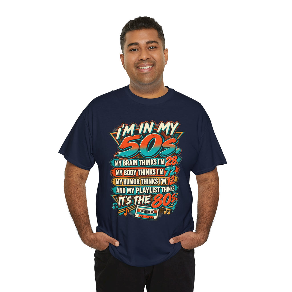 Retro 50s Birthday T‑Shirt — "I'm in My 50s" 80s Playlist Cassette Tee
