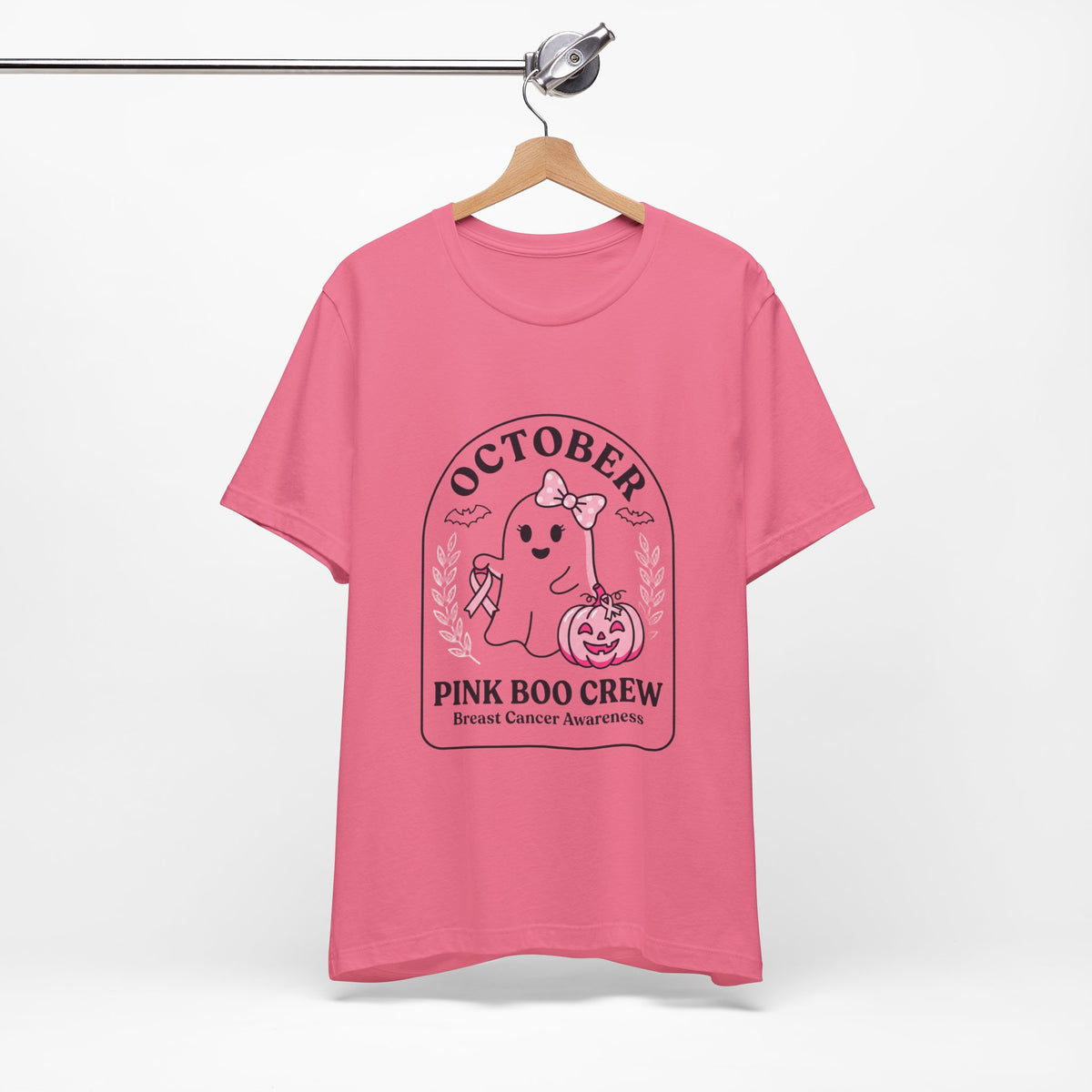 October Pink Boo Crew Tee — Breast Cancer Awareness Ghost T-Shirt