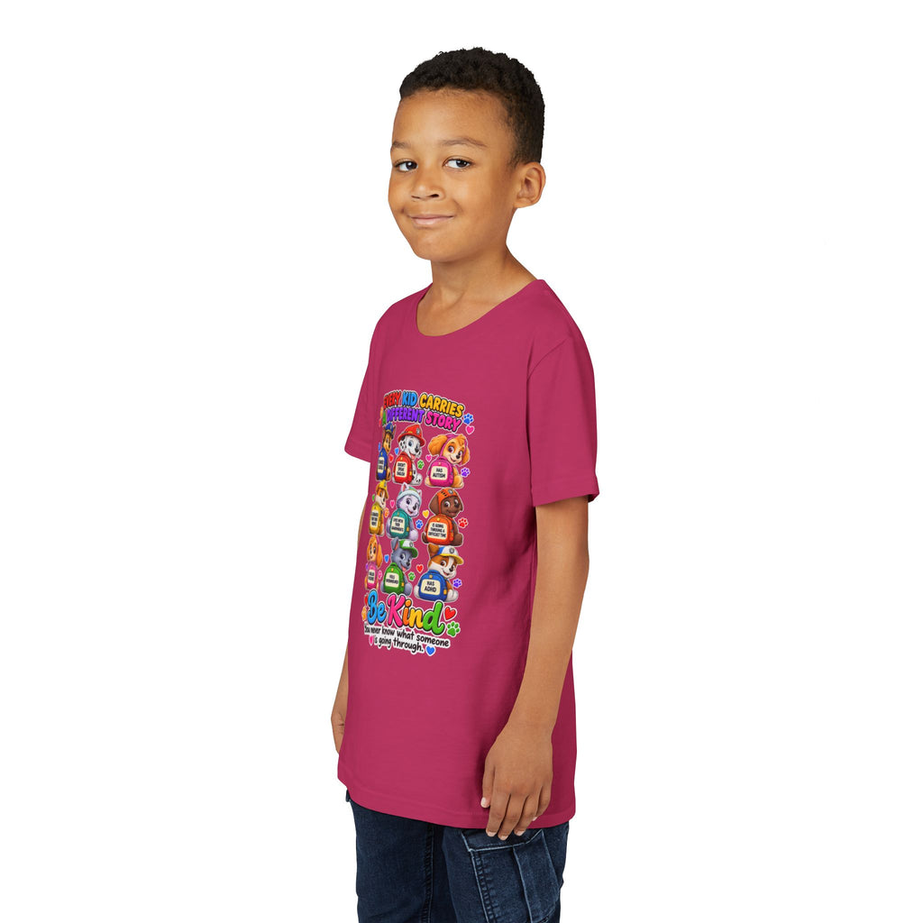 Be Kind Youth Short Sleeve Tee – Colorful Cartoon Character Shirt