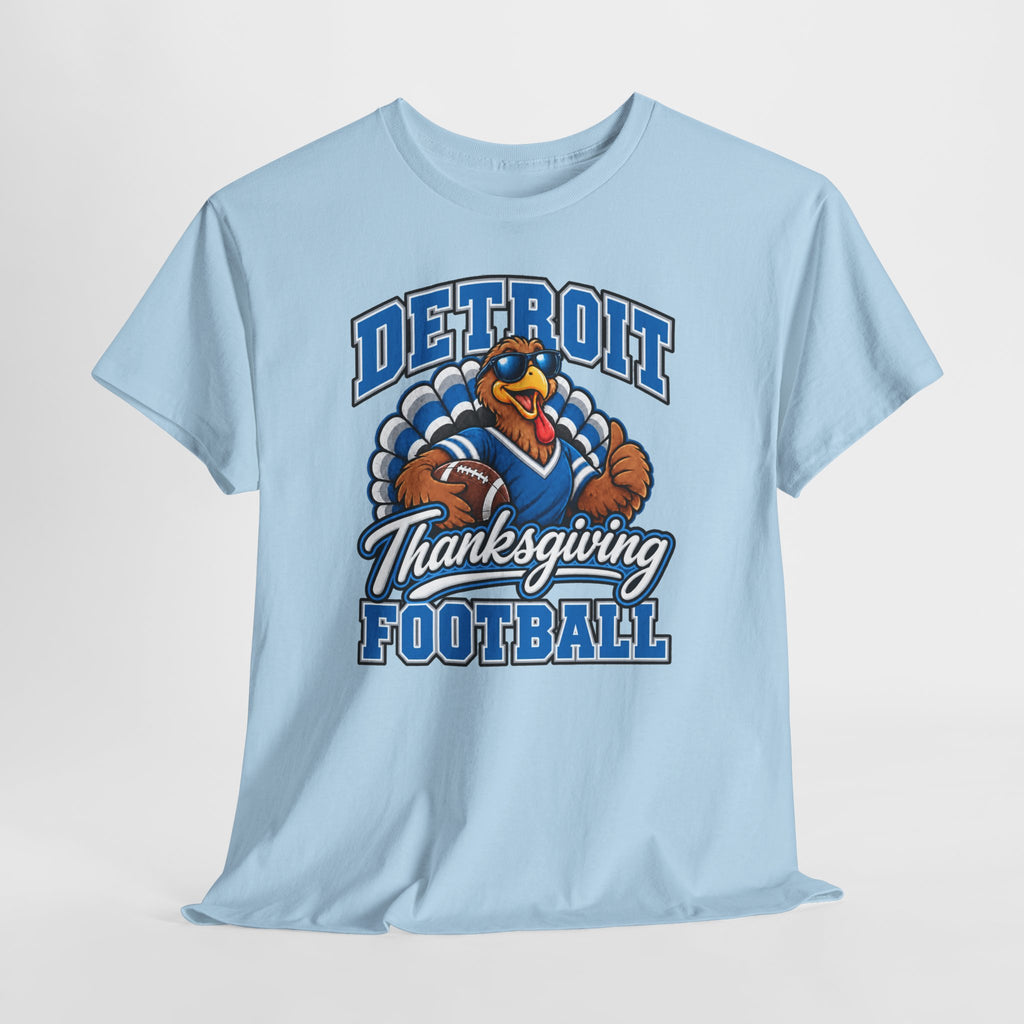 Detroit Thanksgiving Football Tee — Turkey Mascot Game Day Shirt