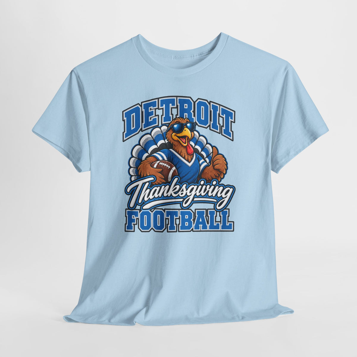 Detroit Thanksgiving Football Tee — Turkey Mascot Game Day Shirt