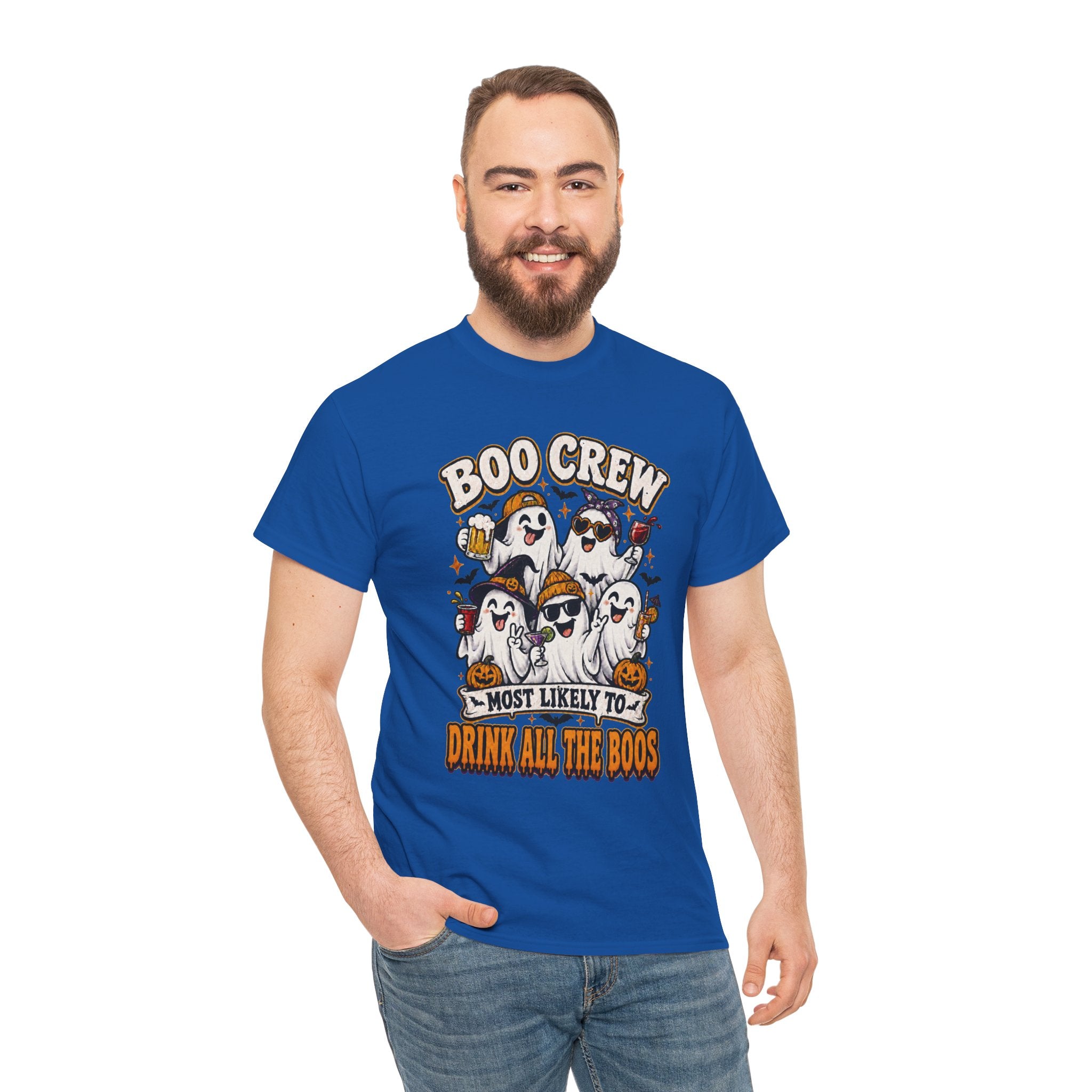 Boo Crew Halloween Tee — “Most Likely To Drink All The Boos” Ghost Party Shirt