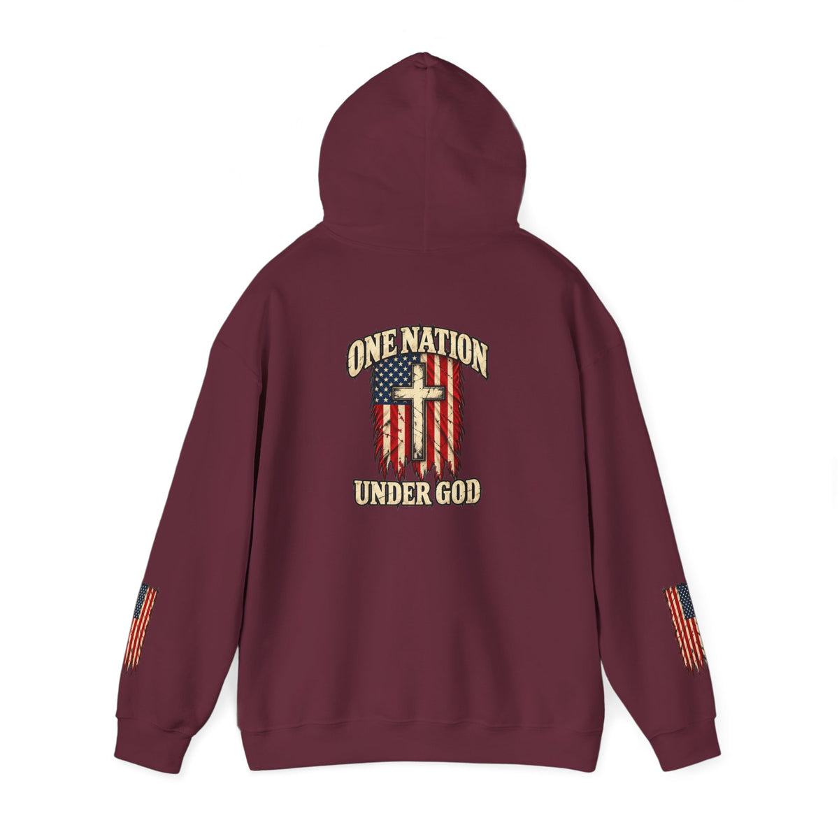One Nation Under God Patriotic Cross Hoodie