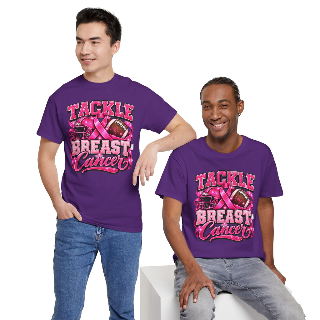 T-Shirt — "Tackle Breast Cancer" Pink Football Awareness Tee