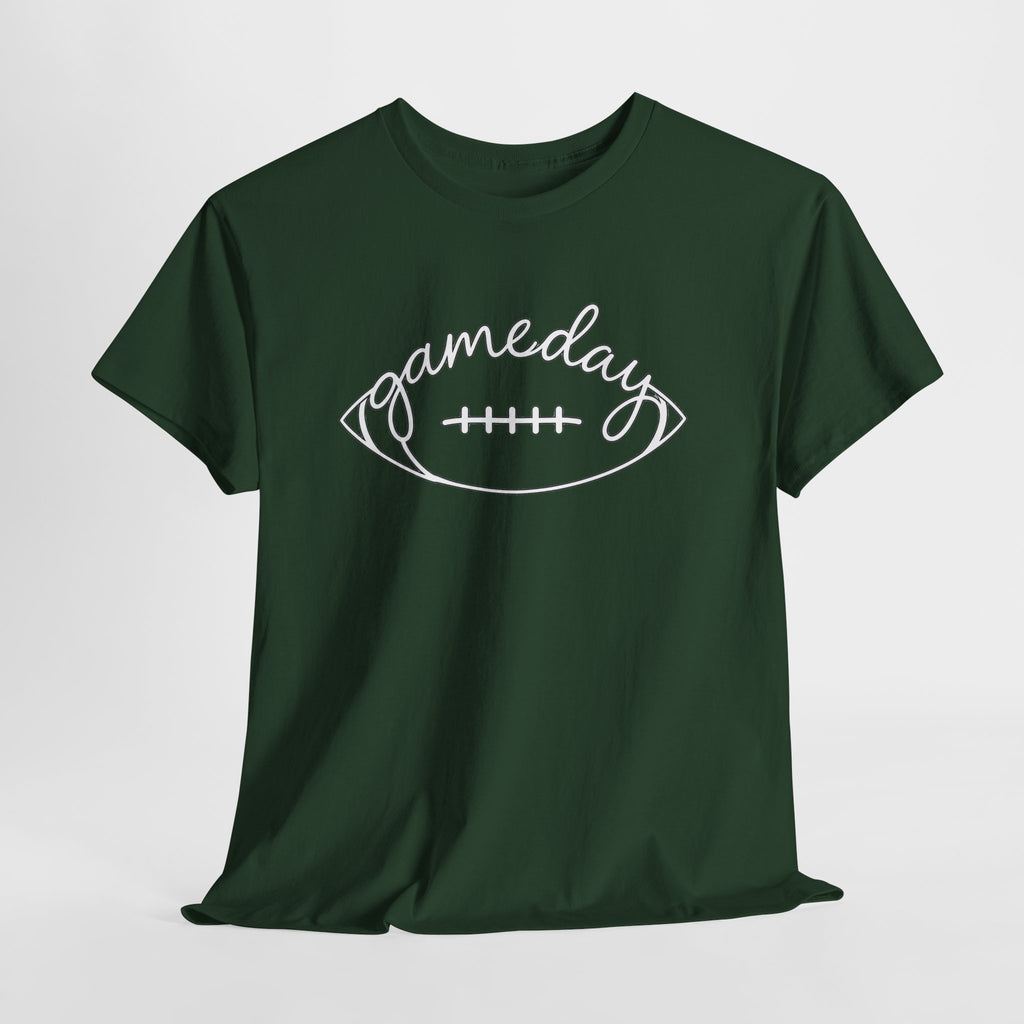 Gameday Football Tee — 'gameday' Script Football Graphic T-Shirt