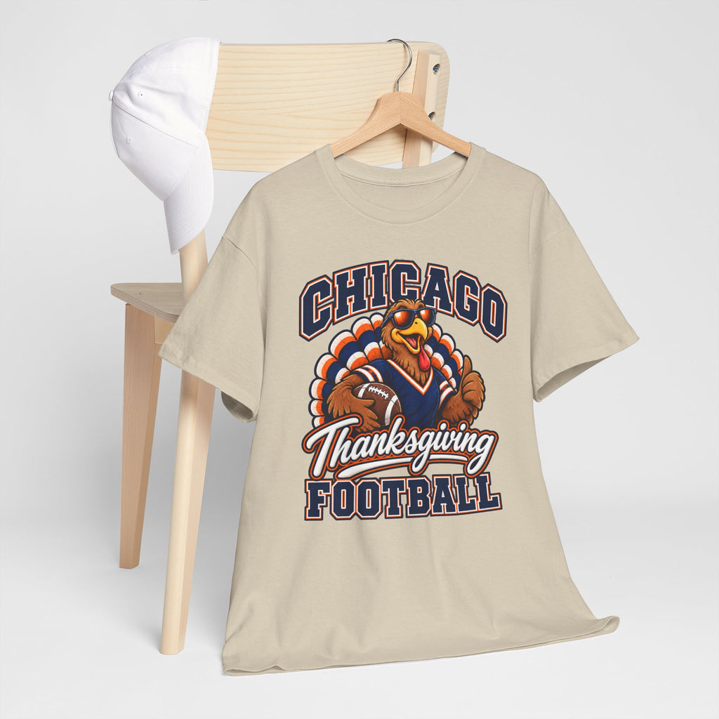 Chicago Thanksgiving Football T-Shirt — Turkey Mascot Game Day Tee