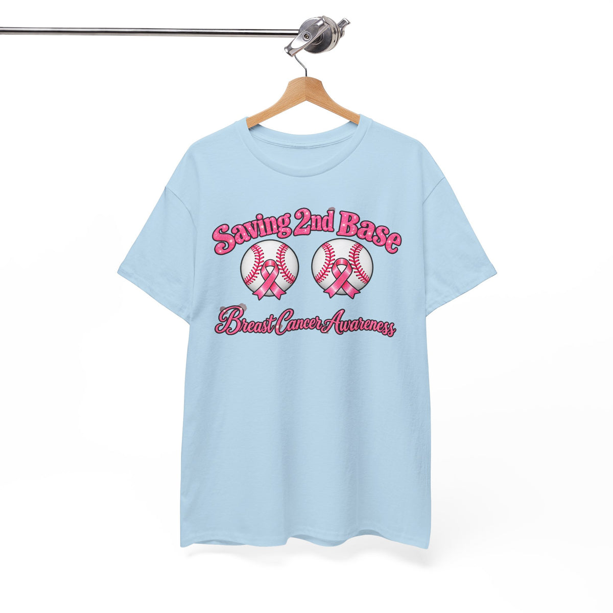 Saving 2nd Base Breast Cancer Awareness T-Shirt