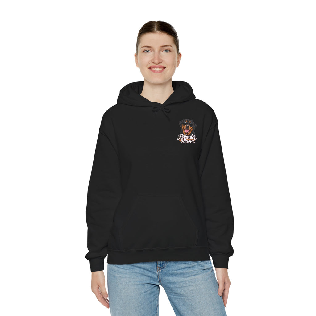 Rottweiler Mama Hoodie — Cute Rottie Portrait Pullover for Dog Moms