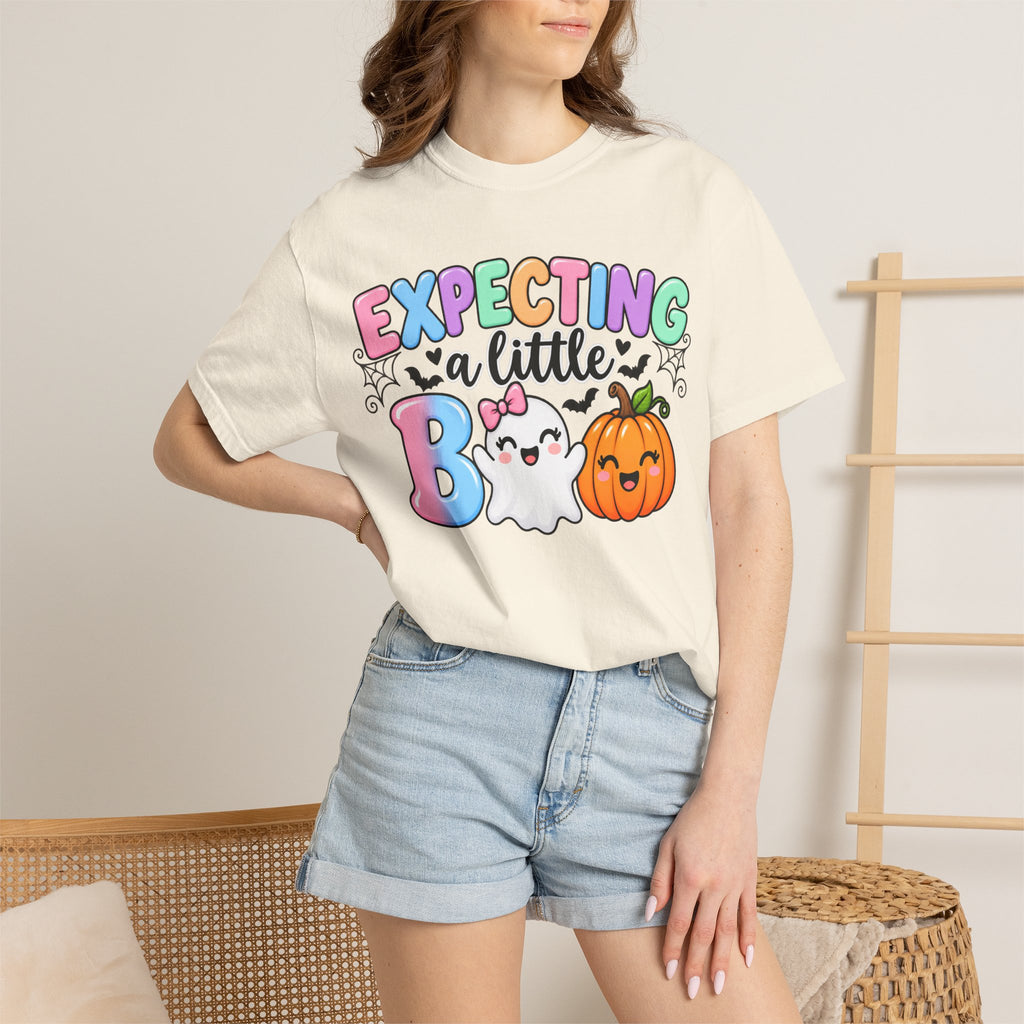 Expecting a Little Boo Maternity T-Shirt — Cute Halloween Pregnancy Tee