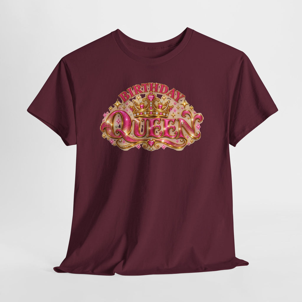 Birthday Queen Graphic T-Shirt | Pink & Gold Crown