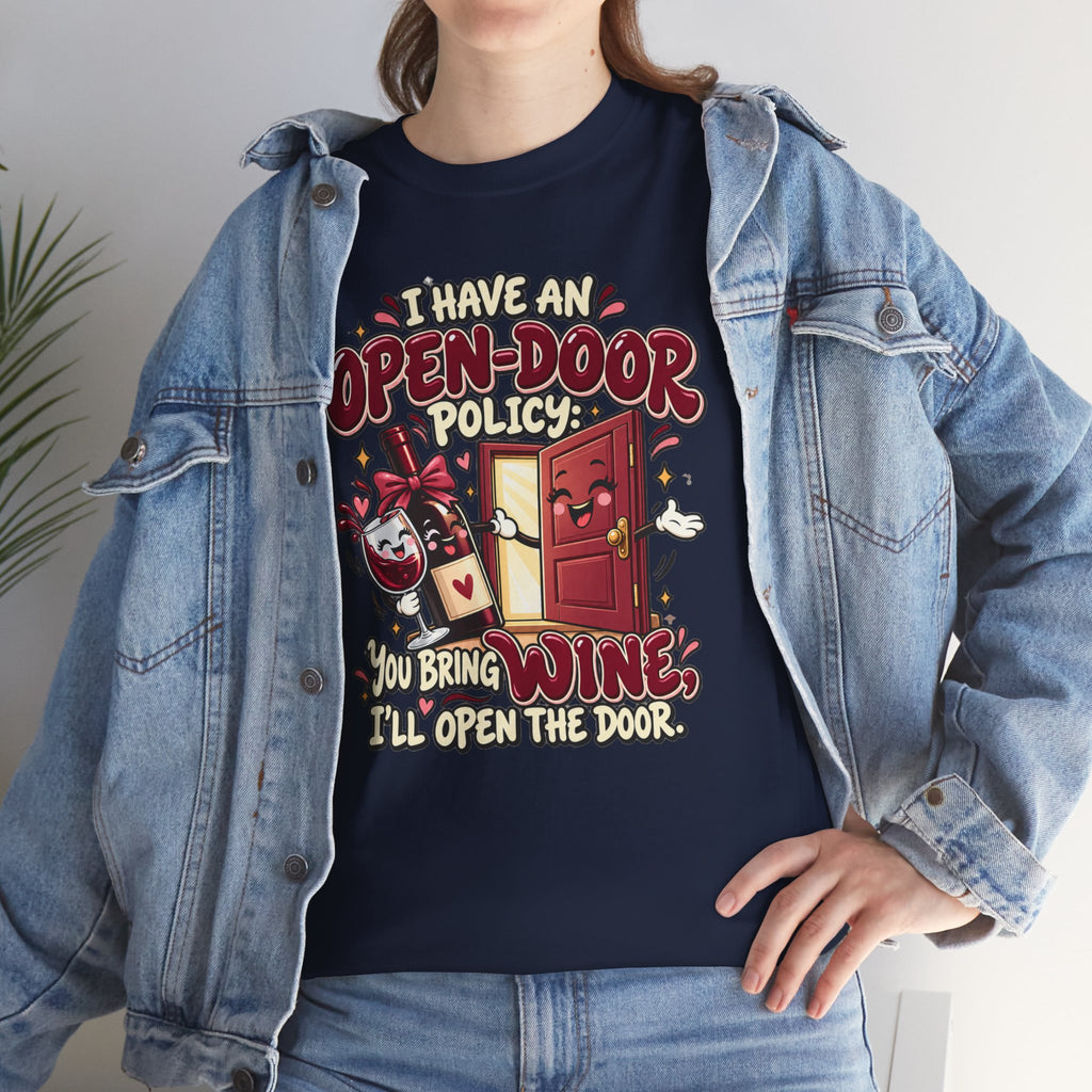 Open-Door Policy Wine Lover T-Shirt