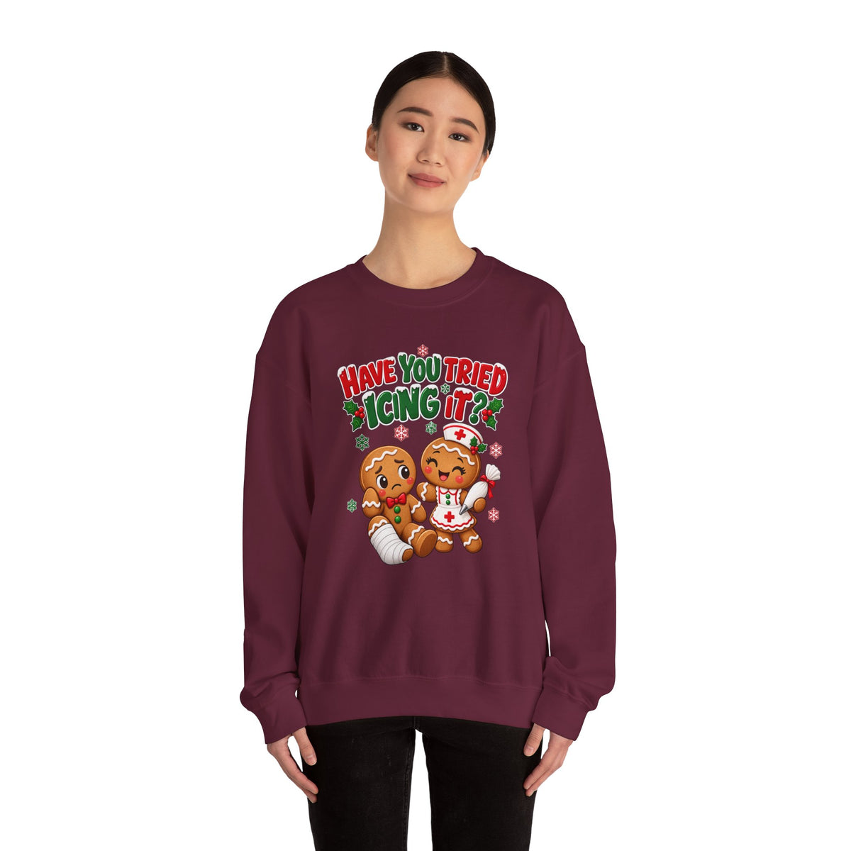 Have You Tried Icing It? Gingerbread Couple Christmas Sweatshirt
