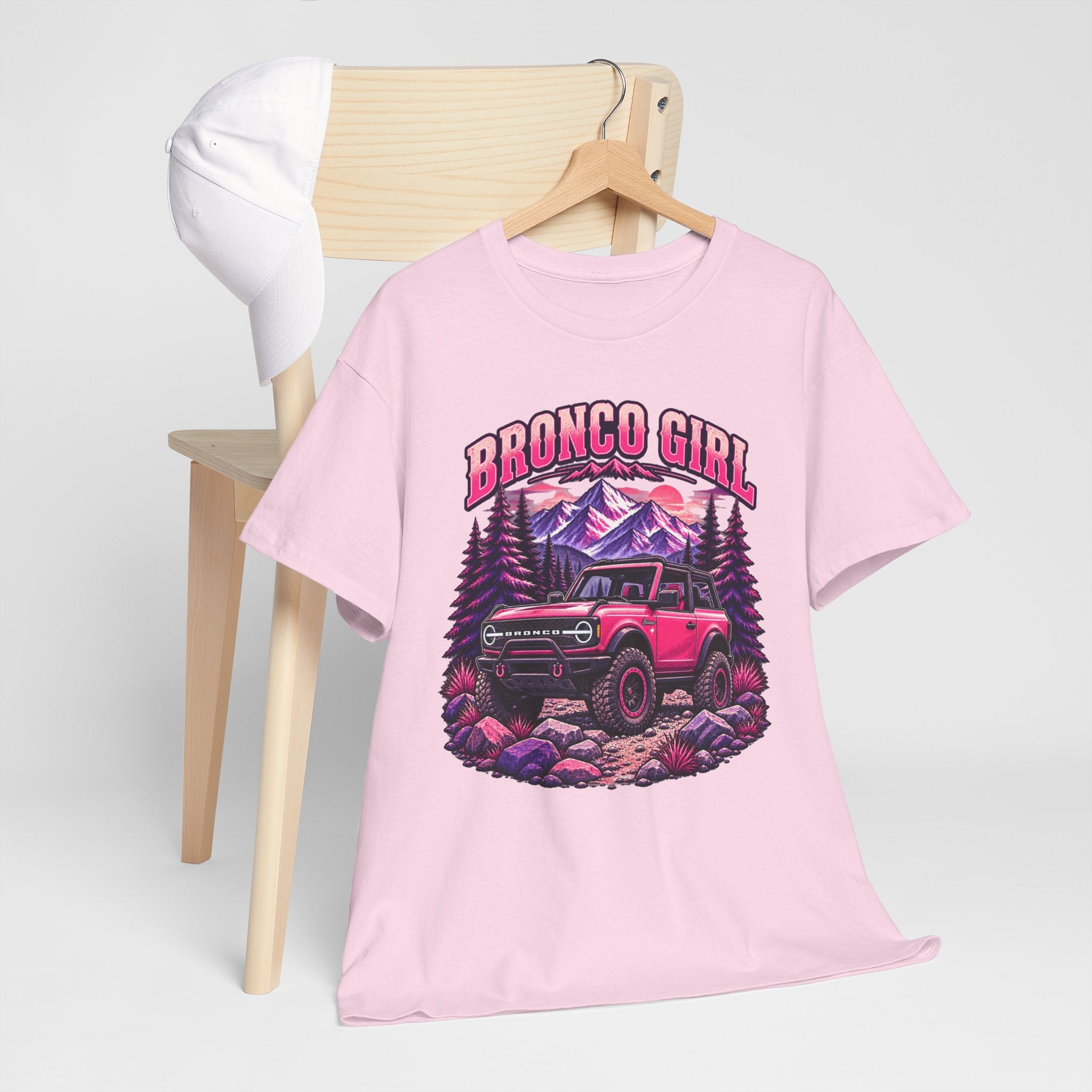 Bronco Girl T-Shirt – Pink Off-Road Truck Graphic Tee