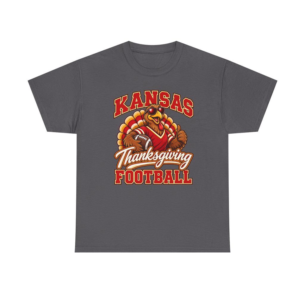 Kansas Thanksgiving Football T‑Shirt — Turkey Mascot Holiday Game Tee