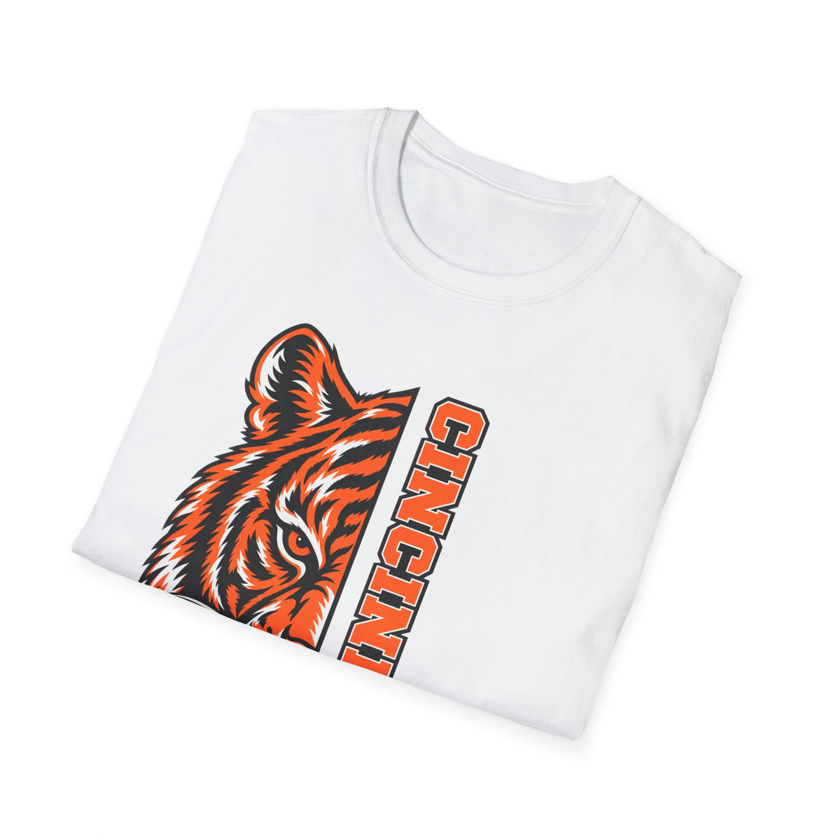 Cincinnati Tiger Head Vertical Graphic T-Shirt