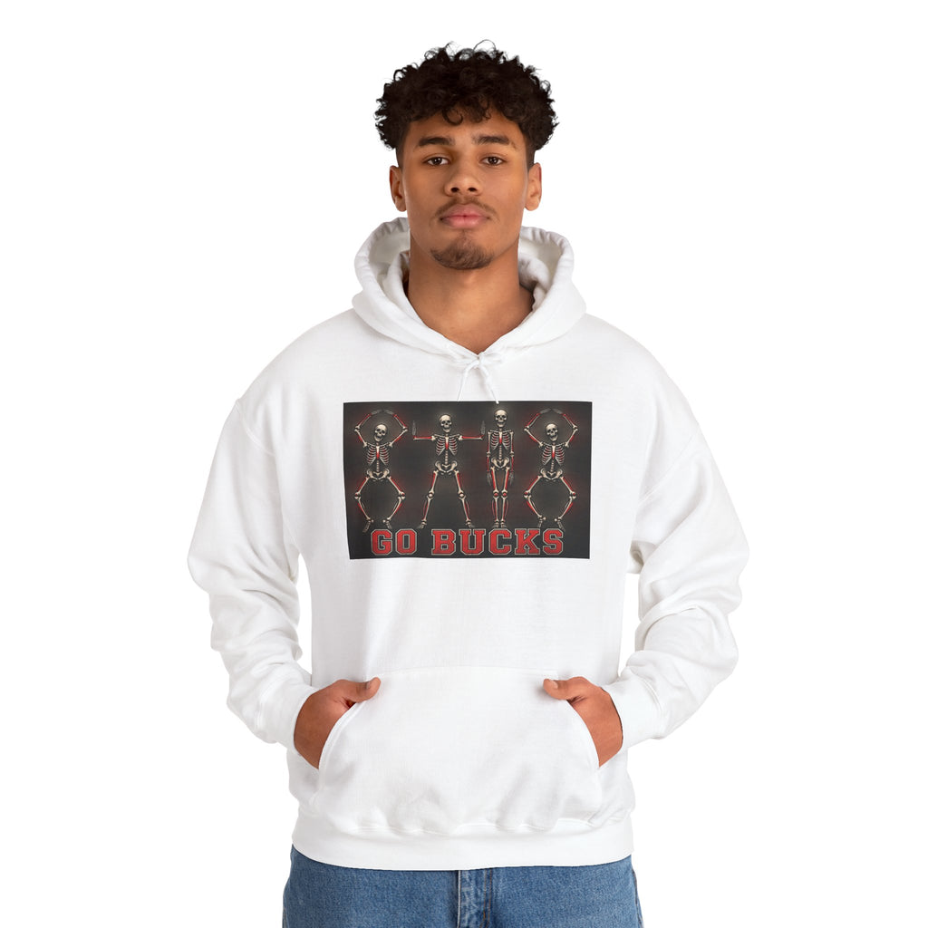 Go Bucks Hoodie — Vintage Red Deer Antlers Graphic Hooded Sweatshirt