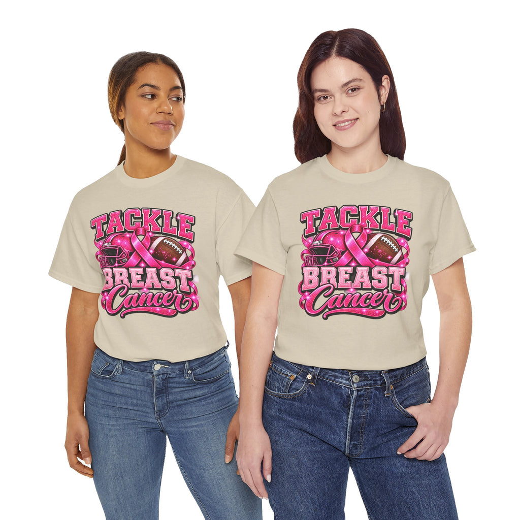 T-Shirt — "Tackle Breast Cancer" Pink Football Awareness Tee