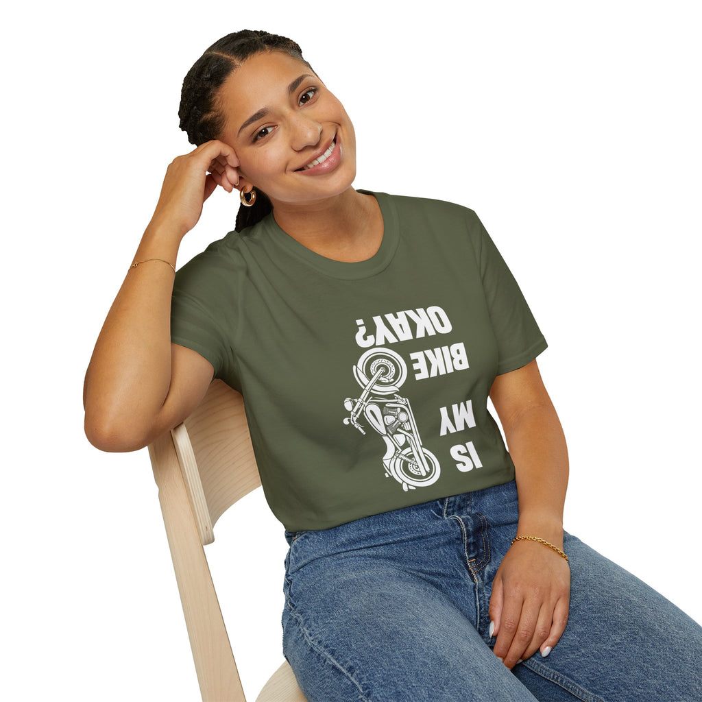 Motorcycle T‑Shirt — "Is My Bike Okay?" Bold Biker Tee