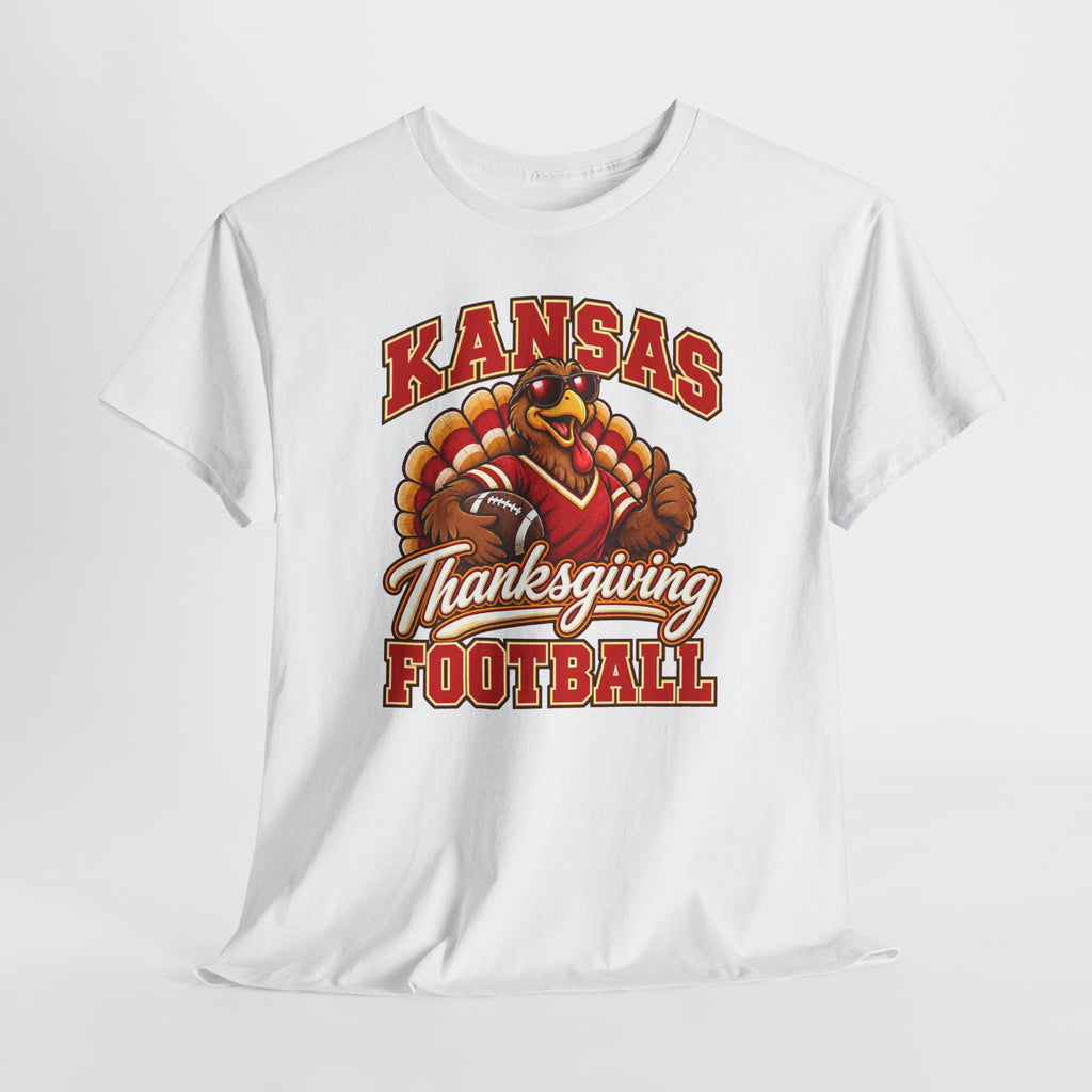 Kansas Thanksgiving Football T‑Shirt — Turkey Mascot Holiday Game Tee