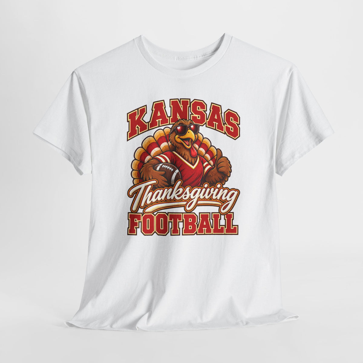 Kansas Thanksgiving Football T‑Shirt — Turkey Mascot Holiday Game Tee