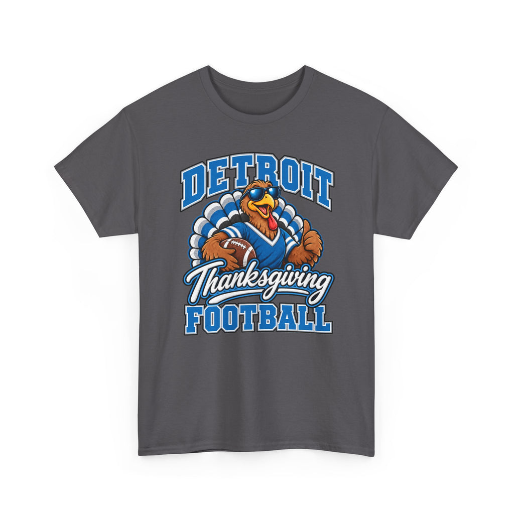 Detroit Thanksgiving Football Tee — Turkey Mascot Game Day Shirt