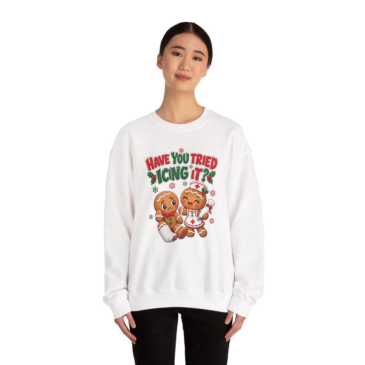 Have You Tried Icing It? Gingerbread Couple Christmas Sweatshirt