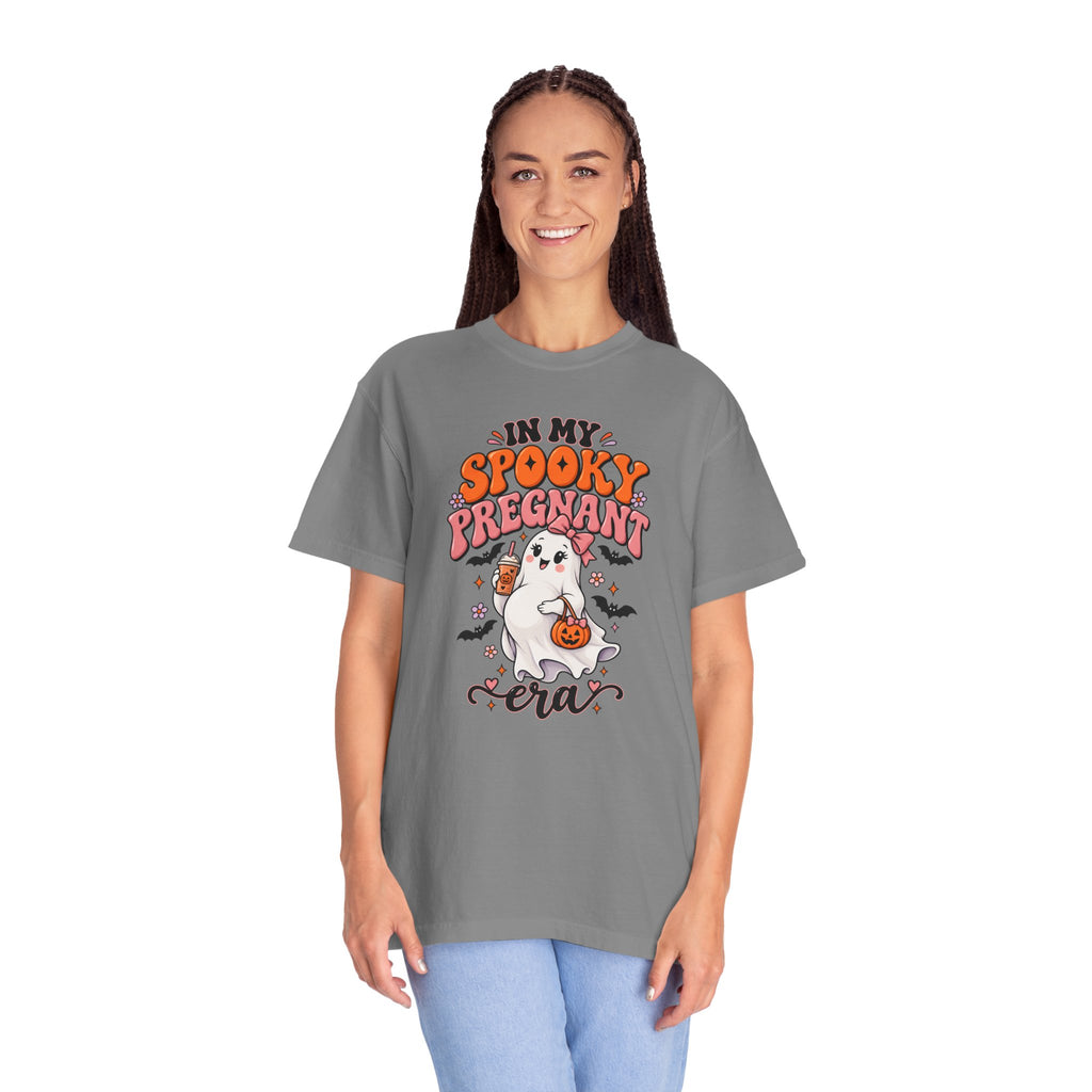 Pregnant Halloween T-Shirt — "In My Spooky Pregnant Era" Cute Ghost Maternity Tee