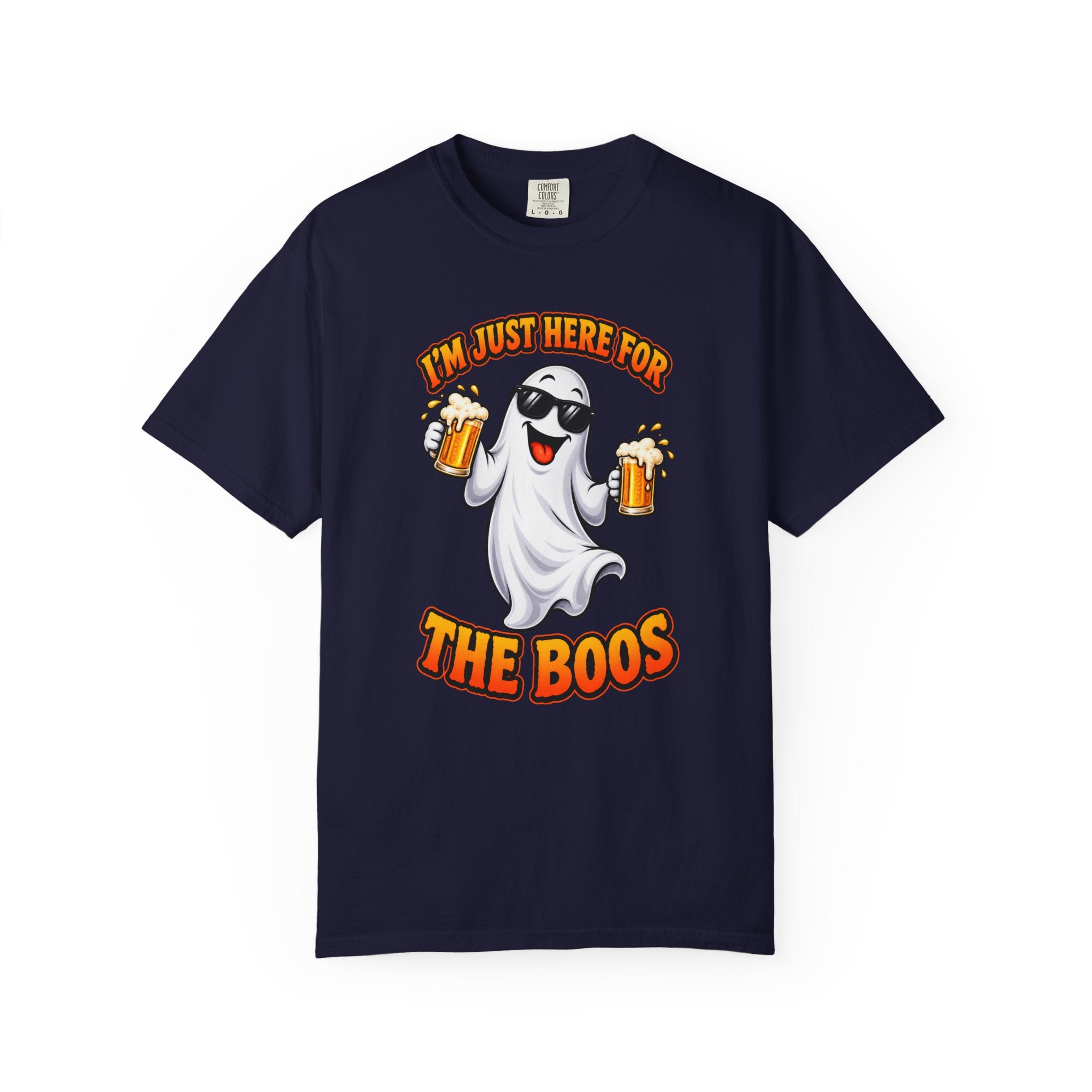 Halloween Beer Ghost T-Shirt - "I'm Just Here For The Boos" Party Tee