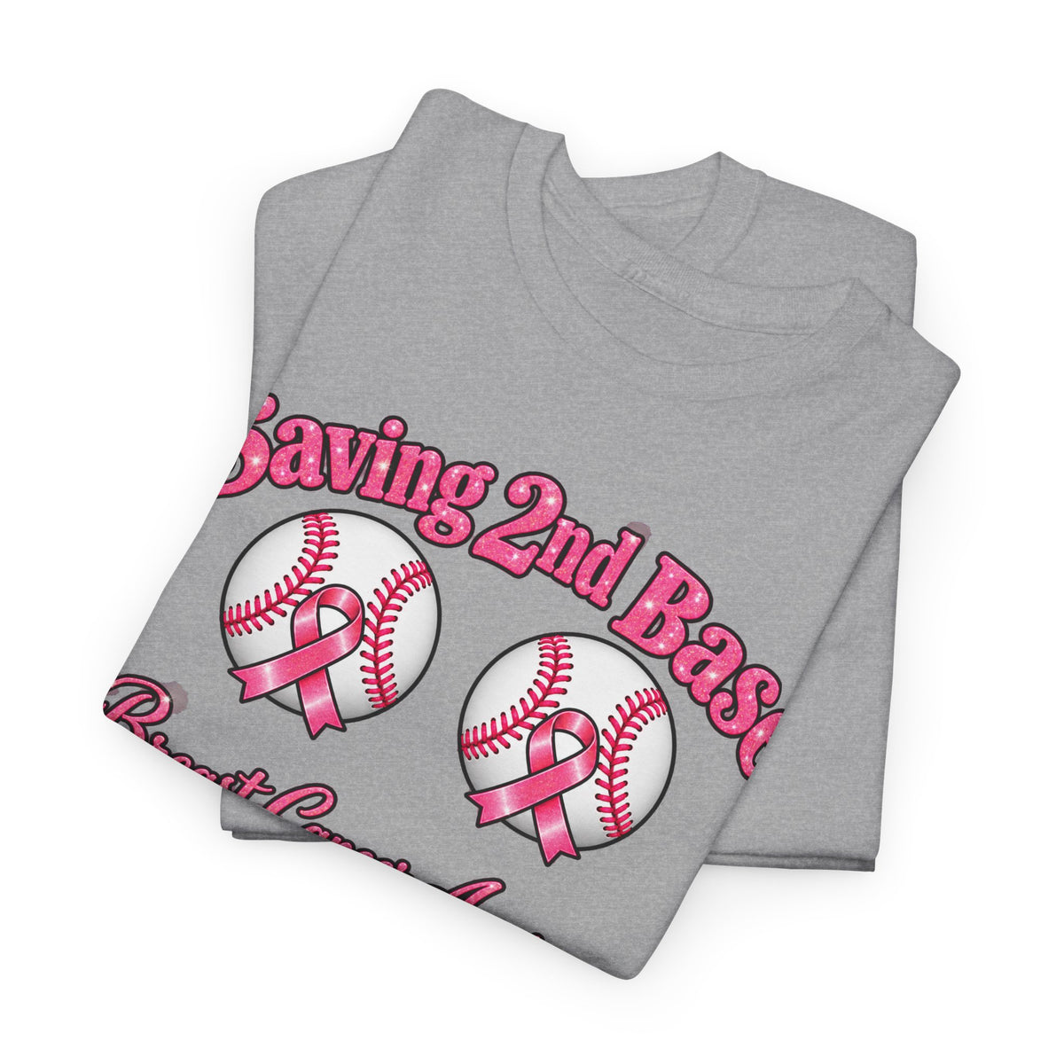 Saving 2nd Base Breast Cancer Awareness T-Shirt