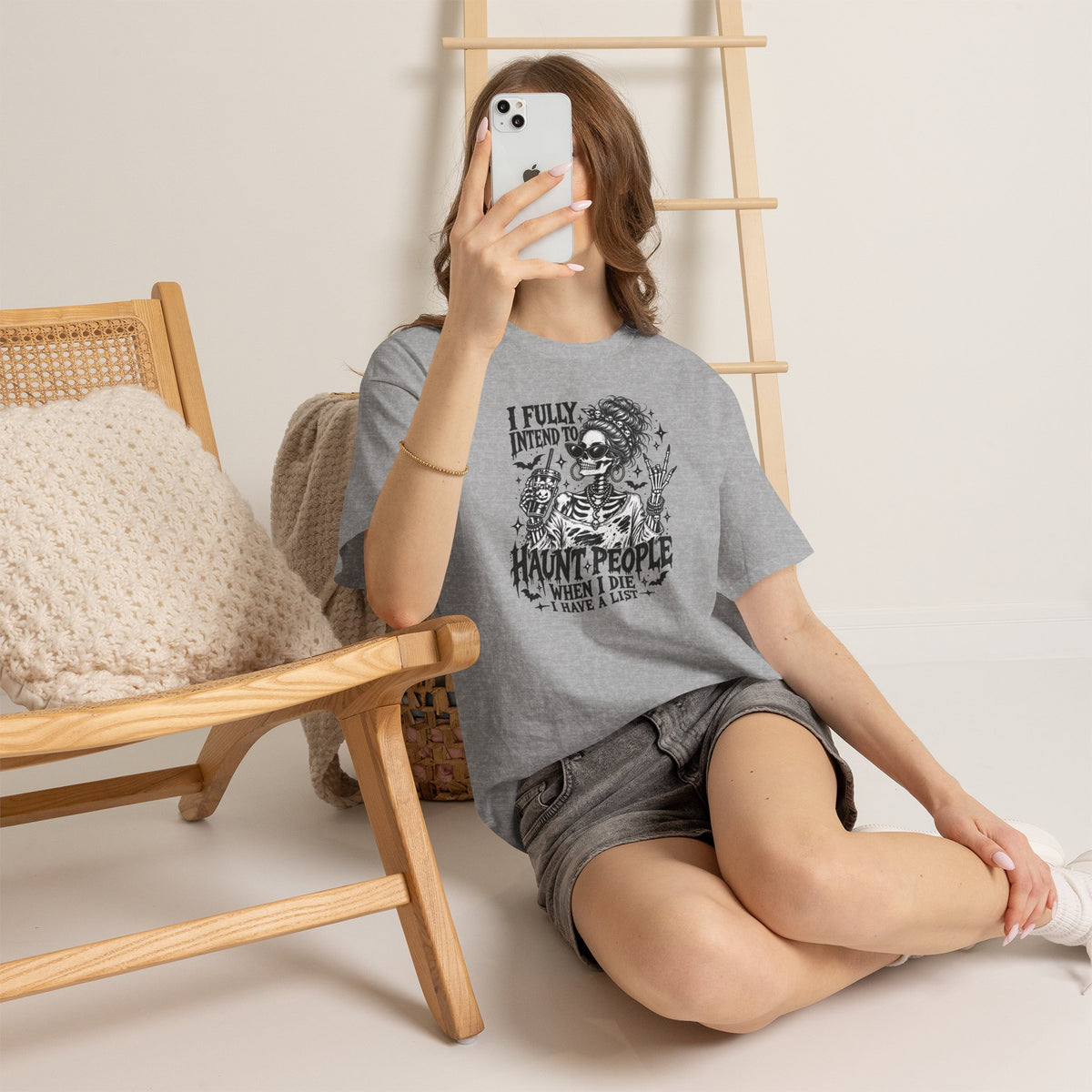 Haunted List Tee — "I Fully Intend to Haunt People When I Die" Graphic T-Shirt