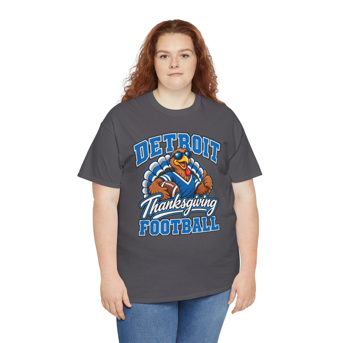 Detroit Thanksgiving Football Tee — Turkey Mascot Game Day Shirt