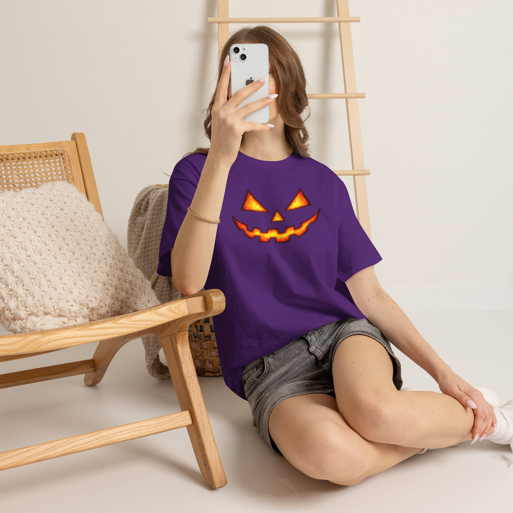 Jack-O'-Lantern Pumpkin Scary Face T-Shirt — Halloween Horror Costume Tee