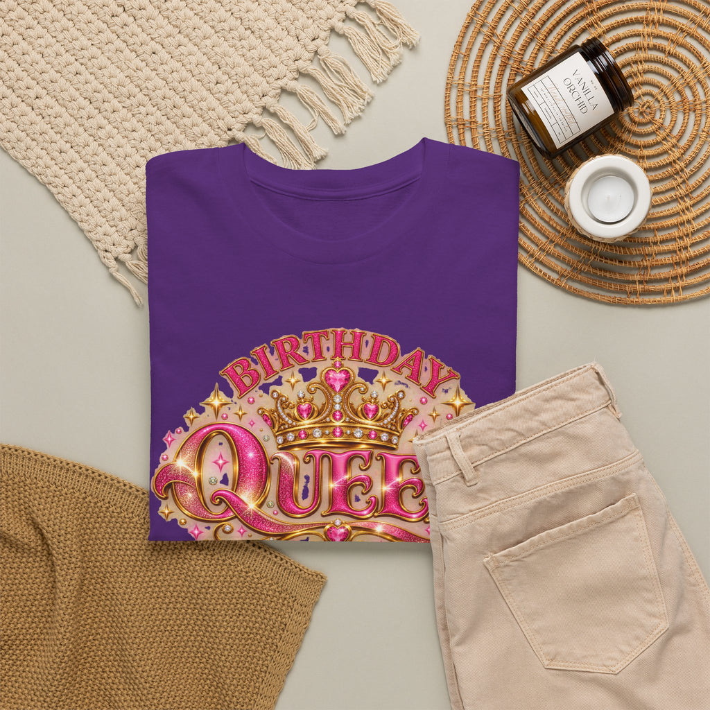 Birthday Queen Graphic T-Shirt | Pink & Gold Crown