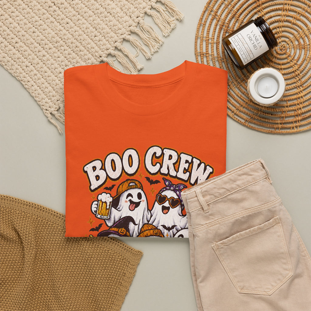 Boo Crew T-Shirt — “Most Likely to Fly on a Broom” Halloween Ghost Tee