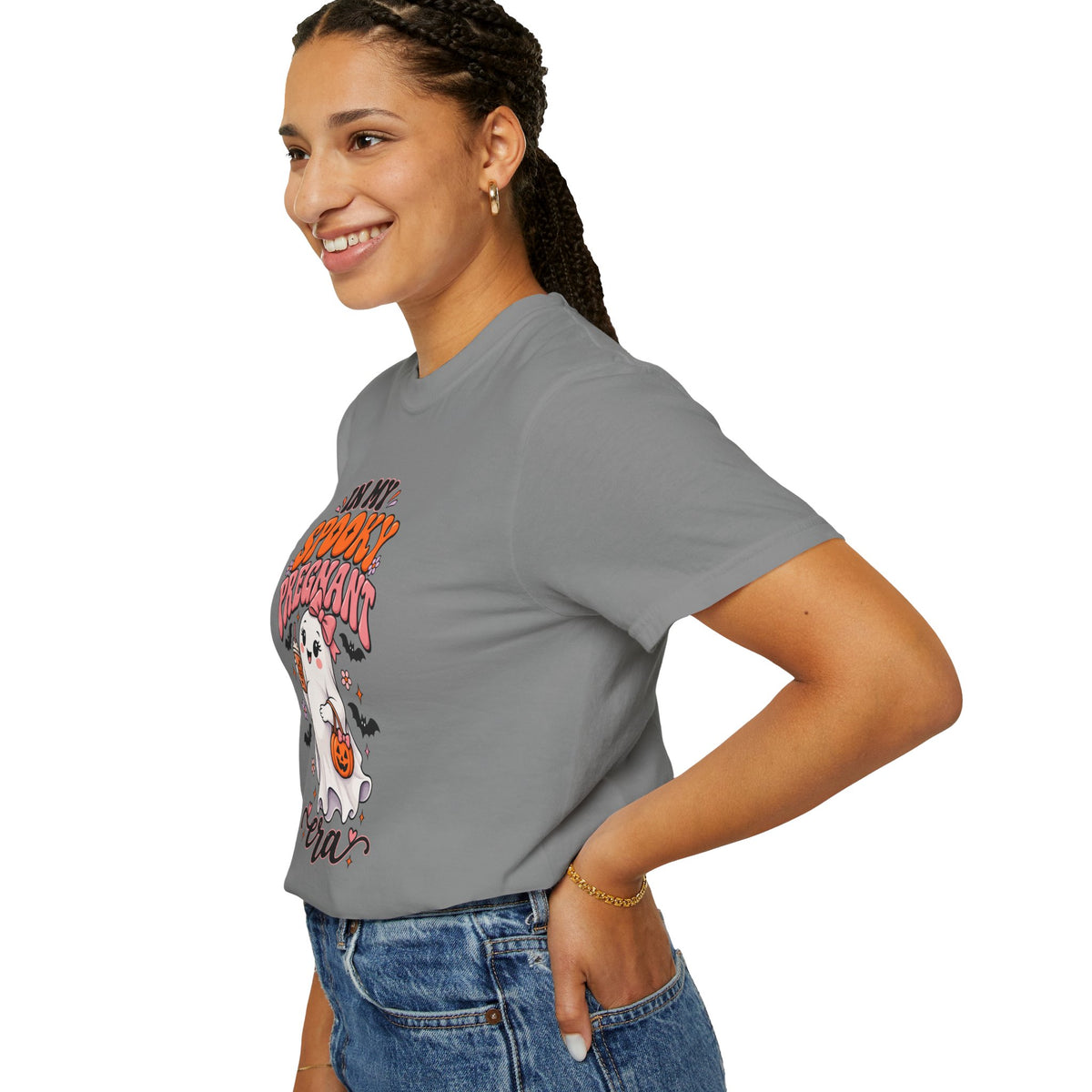 Pregnant Halloween T-Shirt — "In My Spooky Pregnant Era" Cute Ghost Maternity Tee