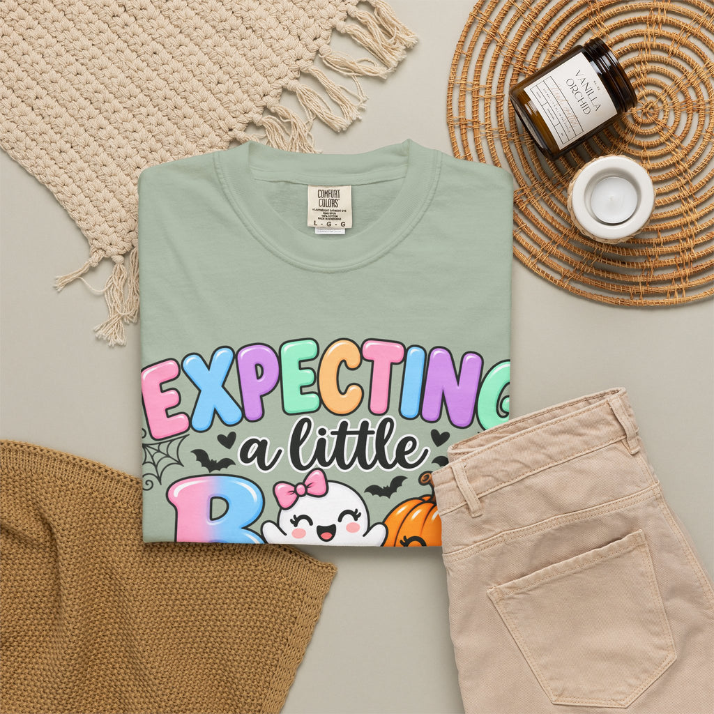 Expecting a Little Boo Maternity T-Shirt — Cute Halloween Pregnancy Tee