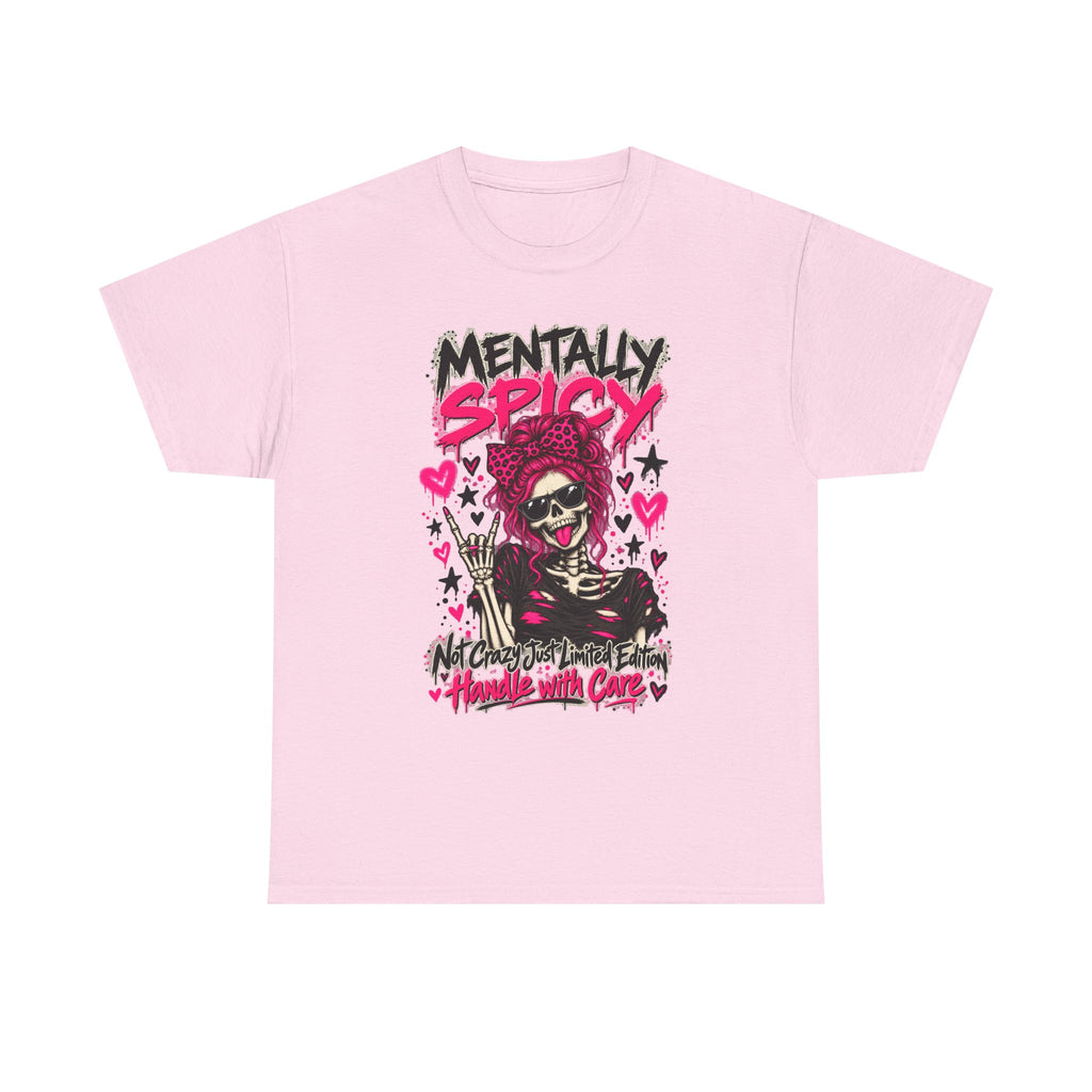 Mentally Spicy Skeleton Graphic T-Shirt