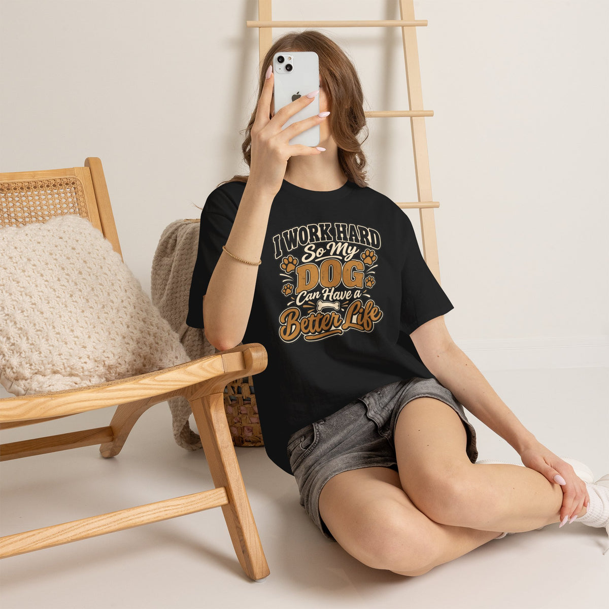 Dog Lover T‑Shirt — “I Work Hard So My Dog Can Have a Better Life”