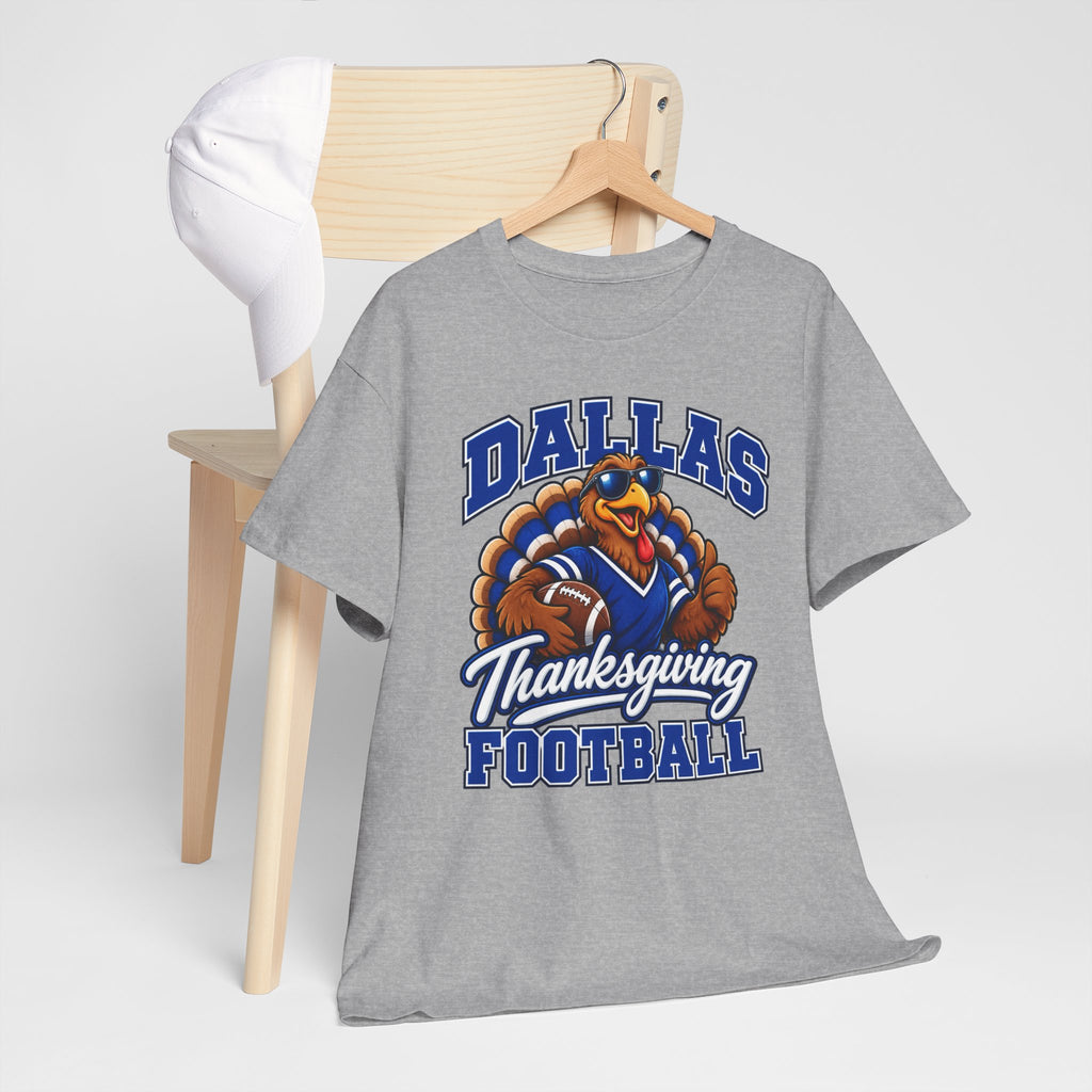Dallas Thanksgiving Football T-Shirt — Turkey Mascot Game Day Tee