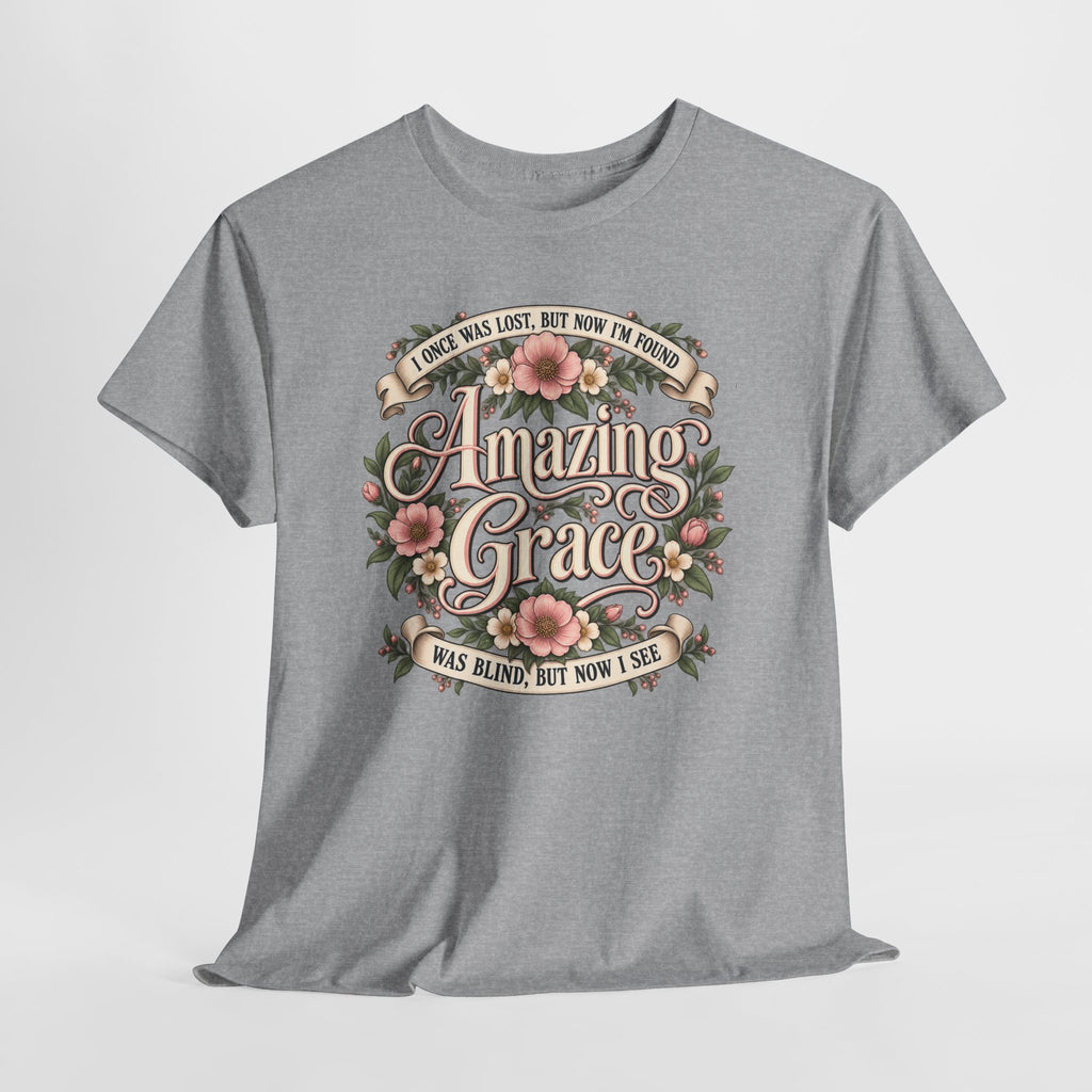 Amazing Grace Floral T-Shirt — Vintage Christian Faith Tee