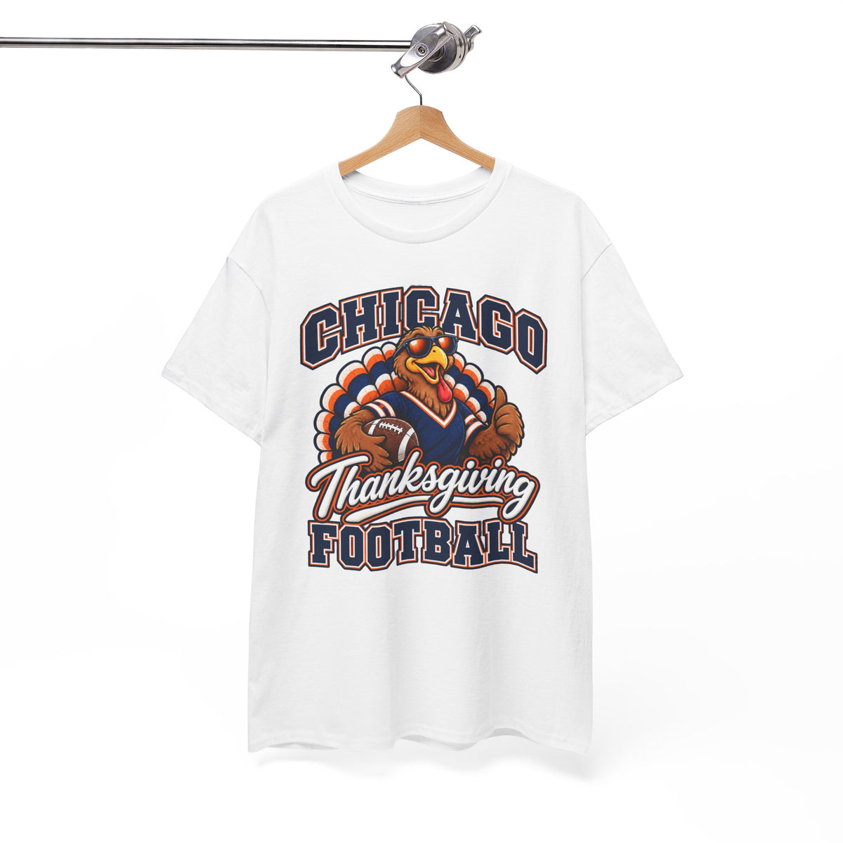 Chicago Thanksgiving Football T-Shirt — Turkey Mascot Game Day Tee