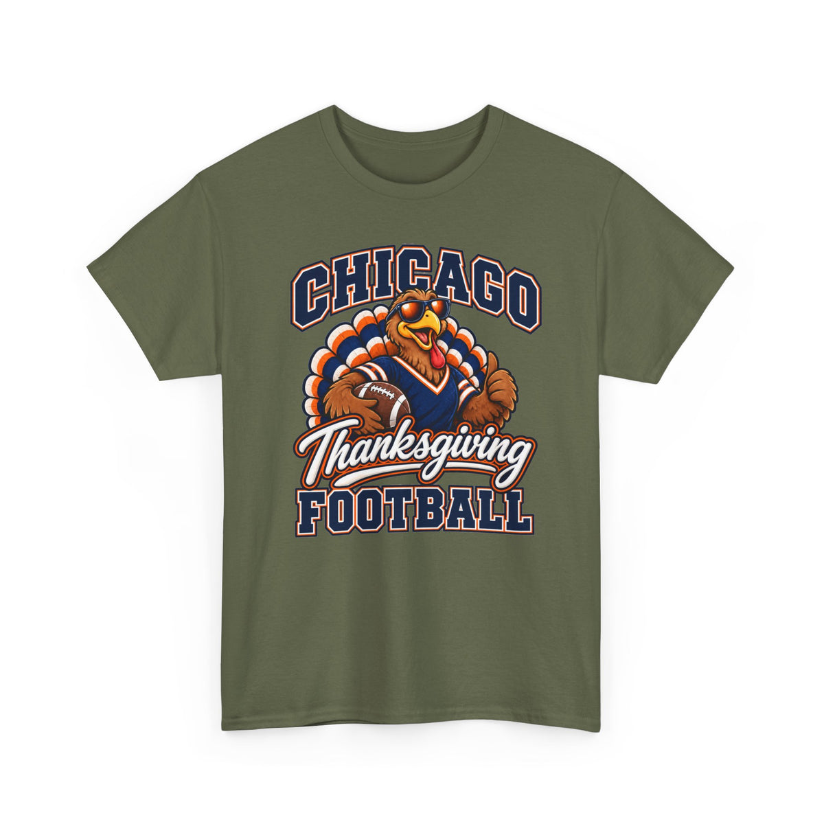 Chicago Thanksgiving Football T-Shirt — Turkey Mascot Game Day Tee