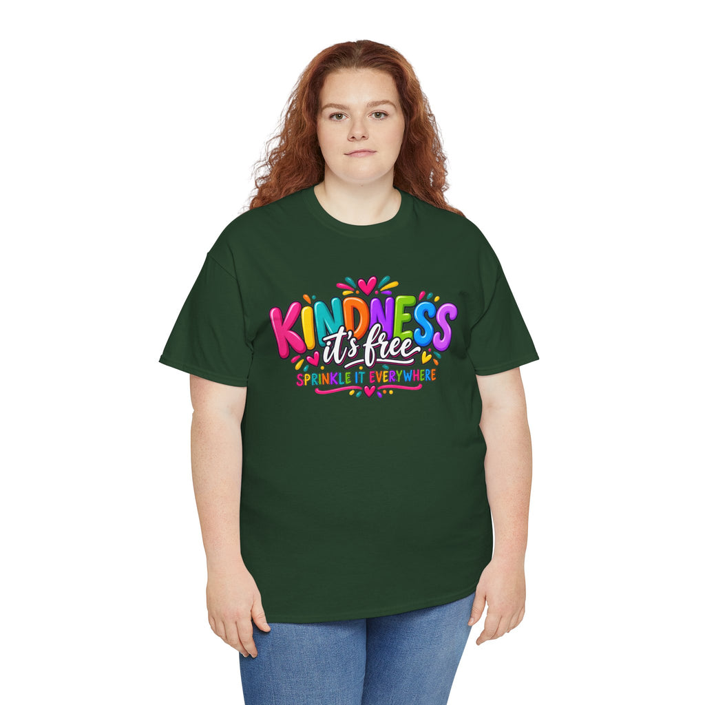 Kindness Is Free Rainbow Tee — Cute Positive Message T-Shirt