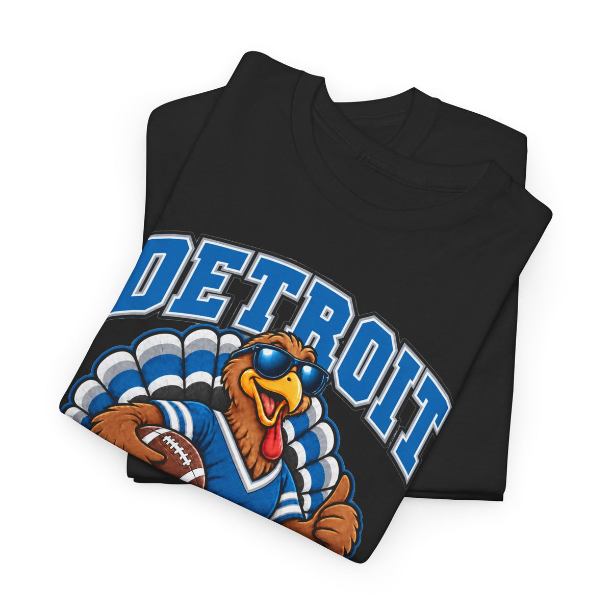 Detroit Thanksgiving Football Tee — Turkey Mascot Game Day Shirt