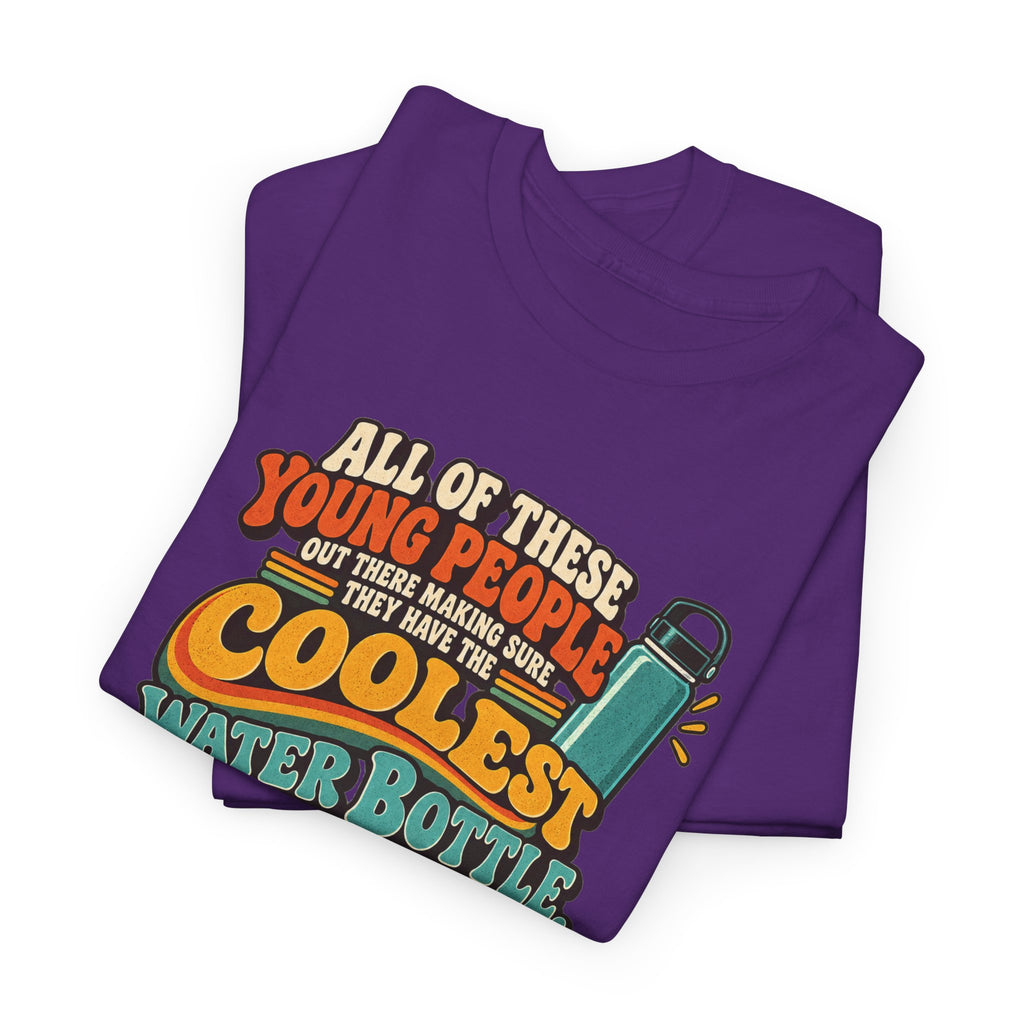 Retro 70s-80s Funny Water Bottle Tee — "Coolest Water Bottle" Graphic T-Shirt