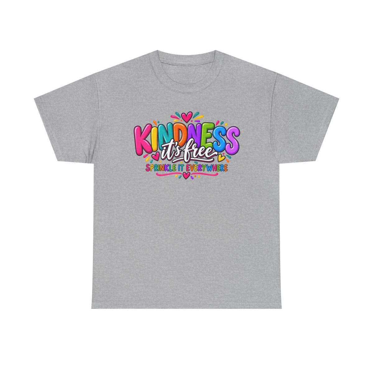 Kindness Is Free Rainbow Tee — Cute Positive Message T-Shirt