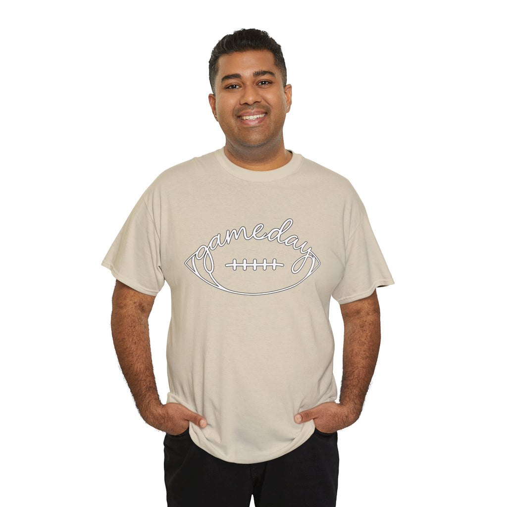 Gameday Football Tee — 'gameday' Script Football Graphic T-Shirt