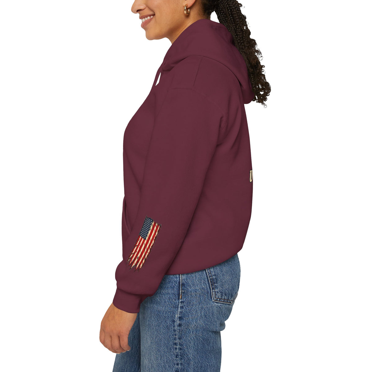 One Nation Under God Patriotic Cross Hoodie
