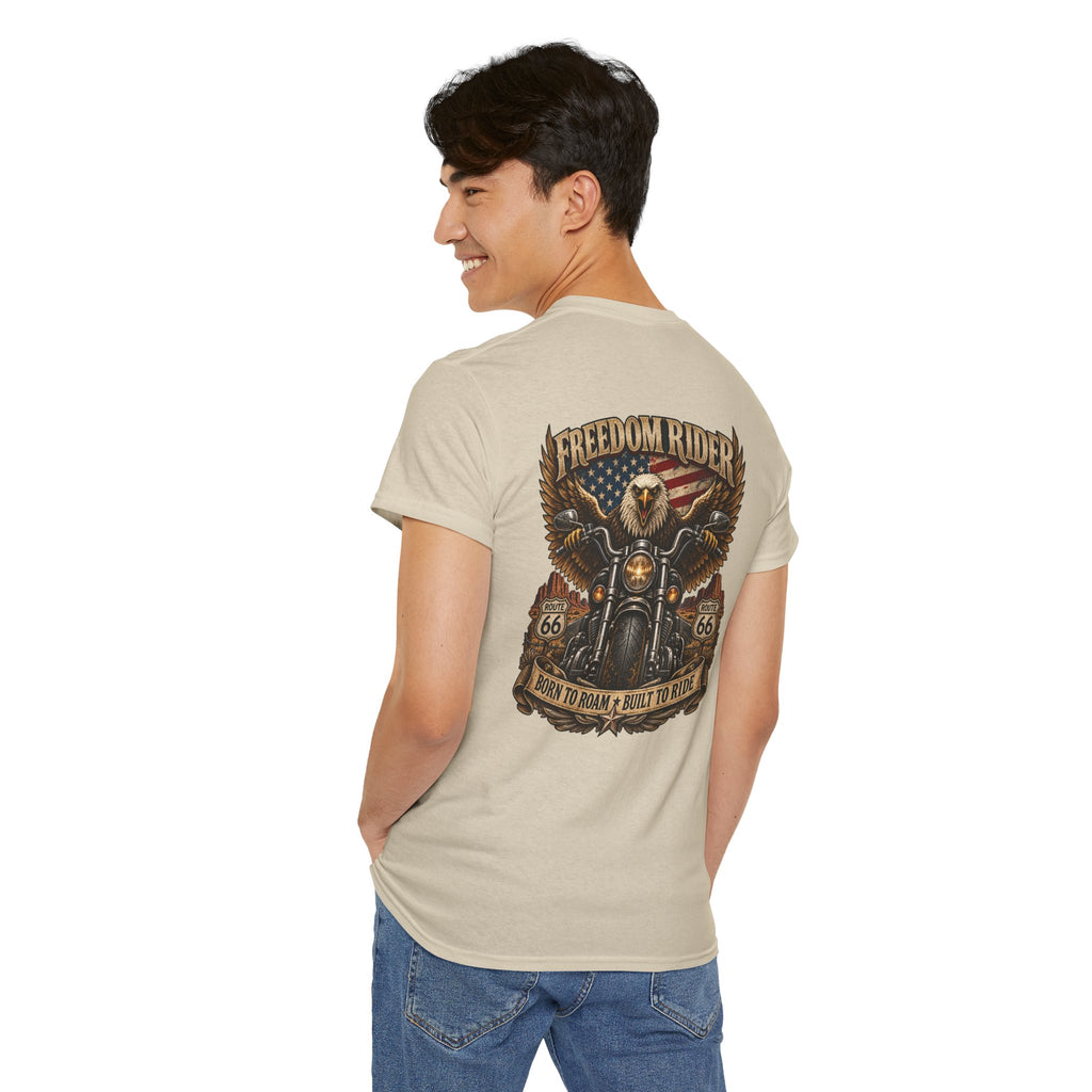 Freedom Rider Motorcycle T‑Shirt — Born to Roam Vintage Biker Tee
