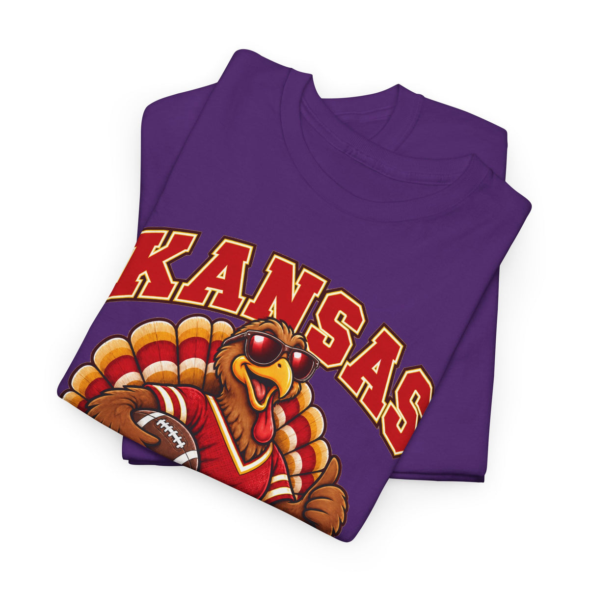 Kansas Thanksgiving Football T‑Shirt — Turkey Mascot Holiday Game Tee